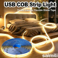 COB LED Strip Light 5V Diode DIY Lamp Tape USB Flexible Ribbon Touch Sensor Control Dimmer Linear Lightings High Density. 