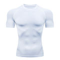 Men's compression running T-shirt fitness tight short sleeved T-shirt training jogging shirt gym sportswear quick drying.