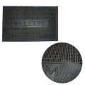 Black Welcome Rubber Door Mat. 