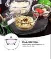 DELISOGA Glass Serving Bowl set of 3 piece Glass Bowl with lid Serving Bowls with lid for Rice and Boiling Food. 
