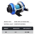 TAIYU Mini Ice Fishing Reel Metal Plasticl Drum Fishing Reels with Line Outdoor Tackle Fishing Accessories Bait Casting Reel.