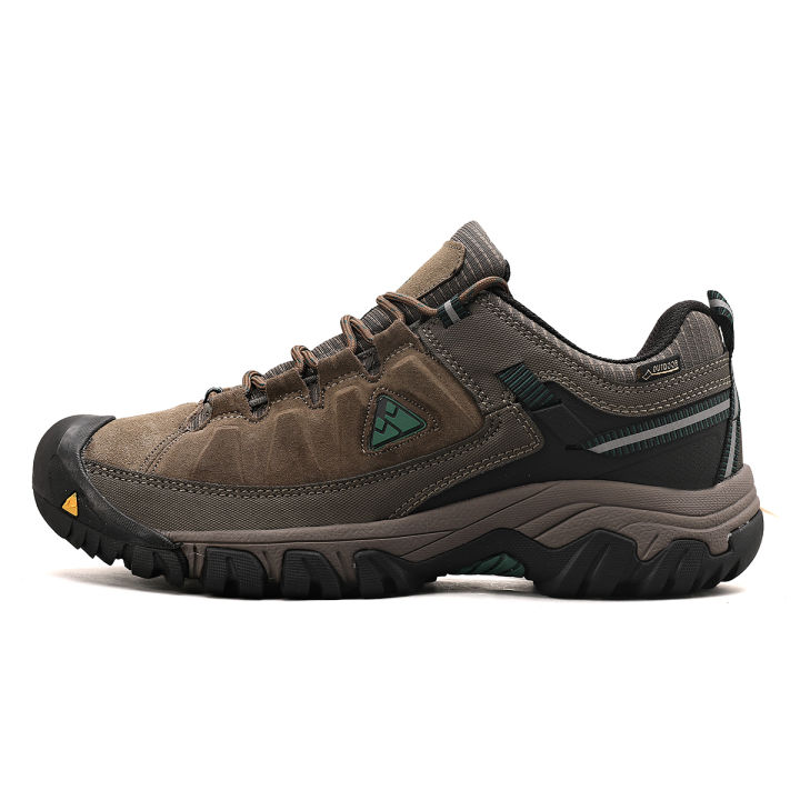 HIKEUP New High Quality Men Hiking Shoes Durable Leather Climbing Shoes