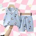 Children's clothing, shirt, handle + shorts, sleeveless shirt, cotton fabric. C20. 