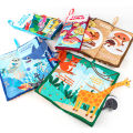 Single Colorful Baby Teaches Cloth Book with Tail Soft Fabric Early Learning. 