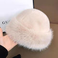 Fluffy Faux Fur Bucket Hat For Women Luxury Plush Fisherman Hat Warm Winter Hat Thicken Cold Snowy Day Panama Cap.