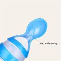 JMW Premium Baby Spoon Feeder - 90ml Silicone Baby Feeding Bottle With Spoon Newborn Infant Squeeze Spoon Toddler Food Supplement Rice Cereal Bottle Milk Feeder. 
