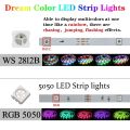 WS2812B RGBIC Bluetooth LED Strip Lights 1-30M 5050 RGB Tape Diode Flexible Ribbon DC5V TV Backlights Gaming Room Decoration. 