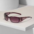 Pattern Decoration Diamond-Encrusted Square Frame Sunglasses Retro Style Daily Classic Fashion Ladies Vacation Travel Glasses. 