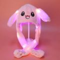 Glowing Rabbit Hats Children Plush Hat After Pressing The Paw The Ear Can Move Hair Band Decoration Prop Cosplay Adult Cute Hat.