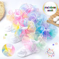 Baby Girls Kids Socks Dancing Rainbow Lace Ruffle Princess Mesh Children Ankle Short Breathable Cotton Toddler Cute Sock 1-10Y.