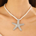 Beach Style Exaggerated Starfish Pendant Chunky Rope Necklace for Women Summer Collarbone Chain Necklaces Vocation Jewelry. 