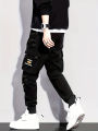 Summer thin style quick-dry sports loose foot-binding fashion brand men's nine-cent trousers. 