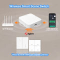 Tuya Smart ZigBee Wireless Scene Switch 4 Gang Scenario 12 Mode Automation Push Button Controller Support Z2MQTT Home Assistant. 