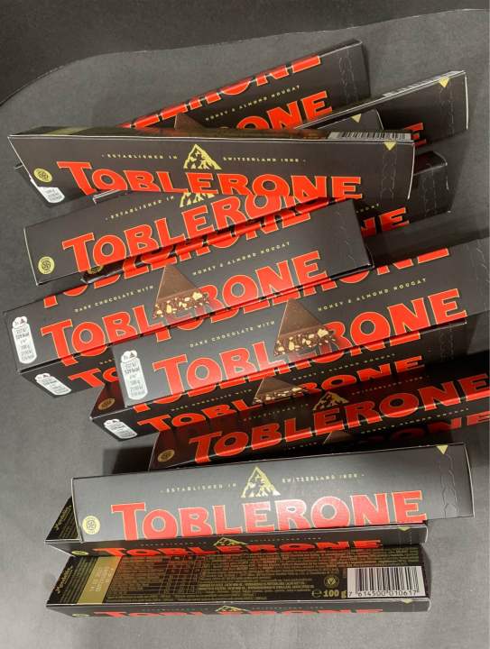 Toblerone Dark and Milk Chocolate With Honey & Almond Nougat -Fruit And Nut -Dark 100gm (1piece)