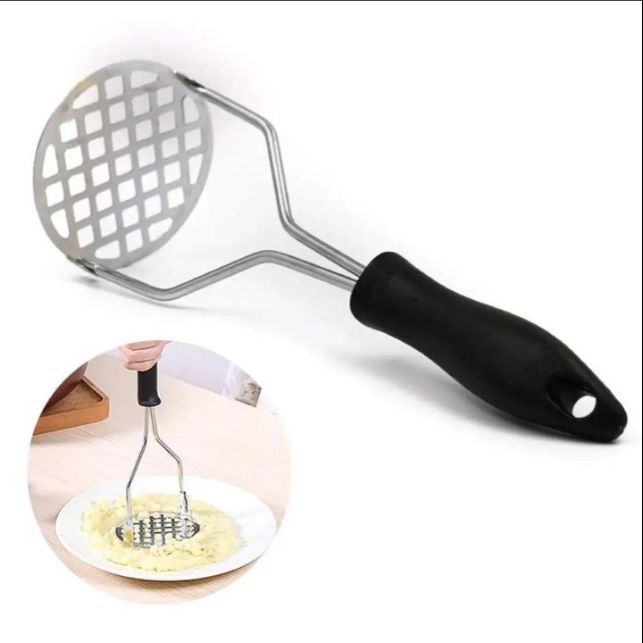 GSM Mart - Stainless Steel Pusher / Stainless steel potato masher / potao puller with plastic handle in good meterial /Alo masher / Vegetables Crusher