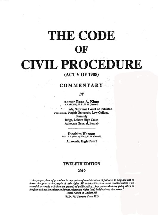 CPC THE CODE OF CIVIL PROCEDURE Aamer Raza