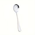 1pc Serving Spoon, Slotted Spoon, Stainless Steel Buffet Restaurant Dinner Spoon, Party Banquet Dining Utensils, Silvery.