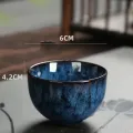 Ceramic Teacup 60ML Chinese Style Tea Cup Mini Tea Set Kitchen Dining Bar Espresso Coffee Cups Household Office Cup Tableware. 