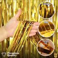 47Pcs Happy Anniversary Decoration Set – Banner, Latex Balloons, Foil Backdrop Curtain – Black Golden Silver Anniversary Room Decor for Home Setup & Party. 