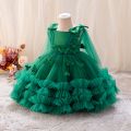 Girls Princess Dress 1-5 Y baby Girls Wedding Sleeveless Three-Dimensional butterfly Mesh Carnival Birthday Party Evening Dress.