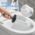 WORTHBUY Splash Proof Handle Toilet Brush With Base Soft Bristle Plastic Toilet Cleaning Brush Bathroom Toilet Cleaning Tools. 