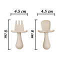 2Pcs/Set BPA Free Silicone Mini Fork Spoon Baby Learning Feeding Solid Food Children's Tableware Training Utensils For Newborn. 