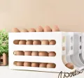4 Layer Automatic Rolling Egg Holder Large Capacity Space Saving 30 Egg Container Plastic Egg Tray for Refrigerator Storage Box. 