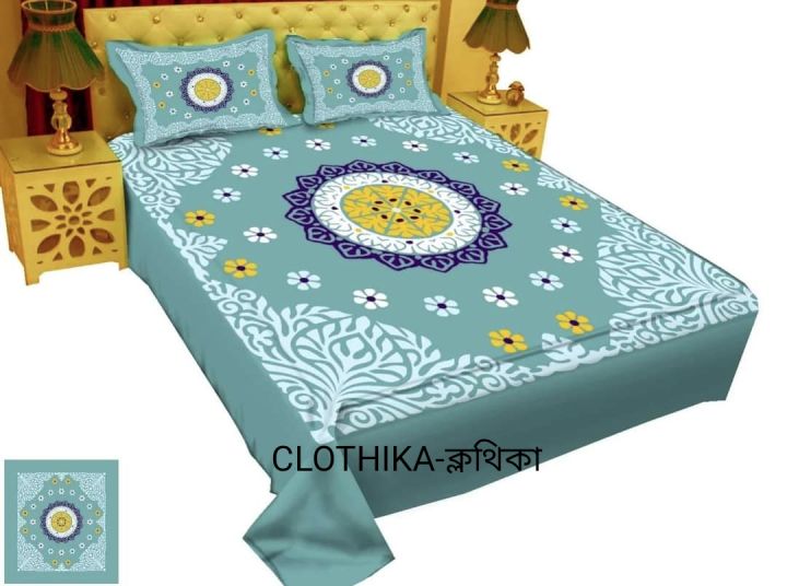 Eid Collection Bedsheet king size(8feet/7.5 feet) with 2 pillows cover