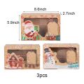 3pcs Christmas Kraft Paper Candy Boxes Santa Snowman Cookie Gift Box Pack Box New Year Party Favor Xmas Noel Navidad 2024. 