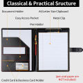 Clipboard folder, work folder A4 meeting folder Business office work portfolio organizer with card holder for interview, office. 