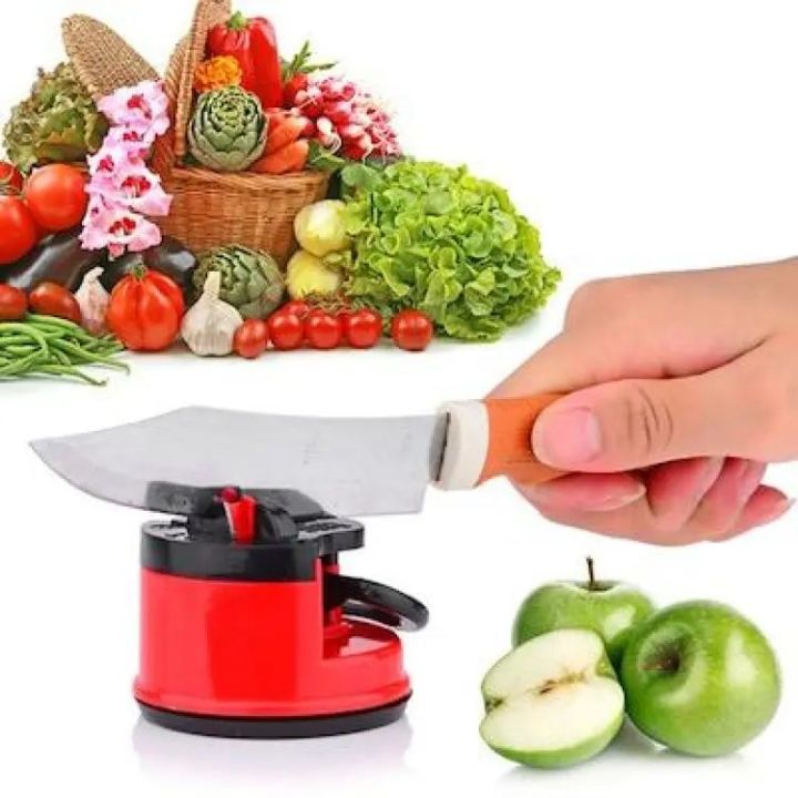 Knife sharpener with suction pad