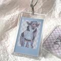 Acrylic  Photo Card Holder Anti-lost Keychain 3 Inch INS White Idol Protective Case Bag Bus Cards Sleeves Supplis. 