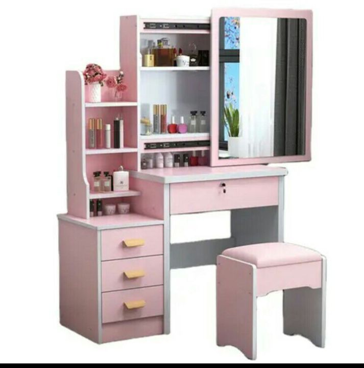 customized wooden drasing and make up storage table | Daraz.pk