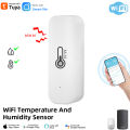 Tuya WiFi Temperature and Humidity Sensor Indoor Humidity Sensor Battery Powered APP Monitoring For Alexa Home Voice.