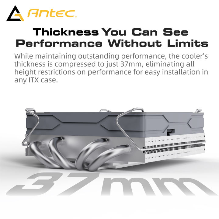 Antec%20A37%2037mm%20ITX%20Low%20Profile%20CPU%20Cooler%2092mm%20PWM%20fan%20130W-TDP%20For%20Intel/AMD%2012.8W/m.K%20Paste,I5-12400F/Ryzen-7500F%20Compatible%20-%20Image%205