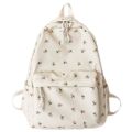 Korean Student School Backpack Floral White School Bags For Teenage Girls Cute Women's Backpack Brand Book Bag Nylon Rucksack. 