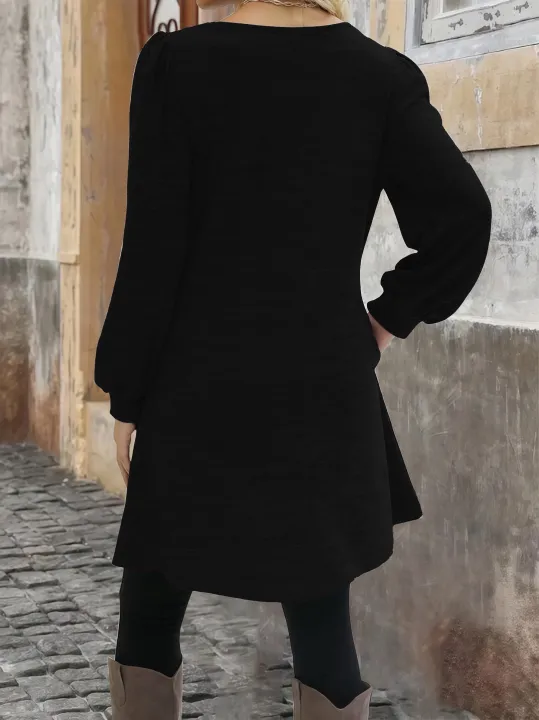 Elegant%20Plus%20Size%20Women's%20Dress%20Autumn%20Winter,%20Round%20Neck%20Long%20Sleeve%20Button%20Pocket%20Fashion%20Dress%20-%20Image%206