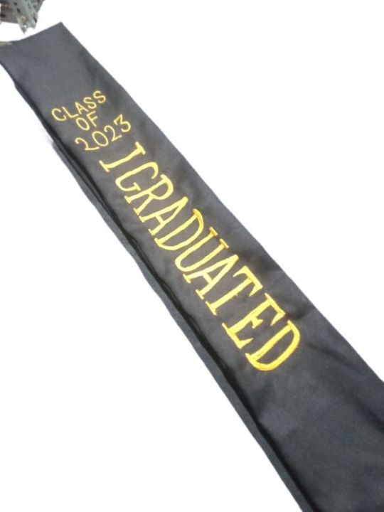Graduation%20sash/slash%20%20black%20sach%20golden%20embroidered%20-%20Image%203