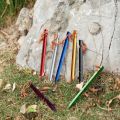 10Pcs/lot 18cm Aluminum Alloy Yard Canopy Tent Pegs Garden Stakes Ground Nail Heavy Duty With Reflective Cord Hammock Camping. 