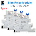 1PCS Relay 5V 12V 24V DIN Rail Slim Relay Module HF41F 6A 250VAC 30VDC Industrial Interface Relay With LED 41F-5/12/24-ZS. 