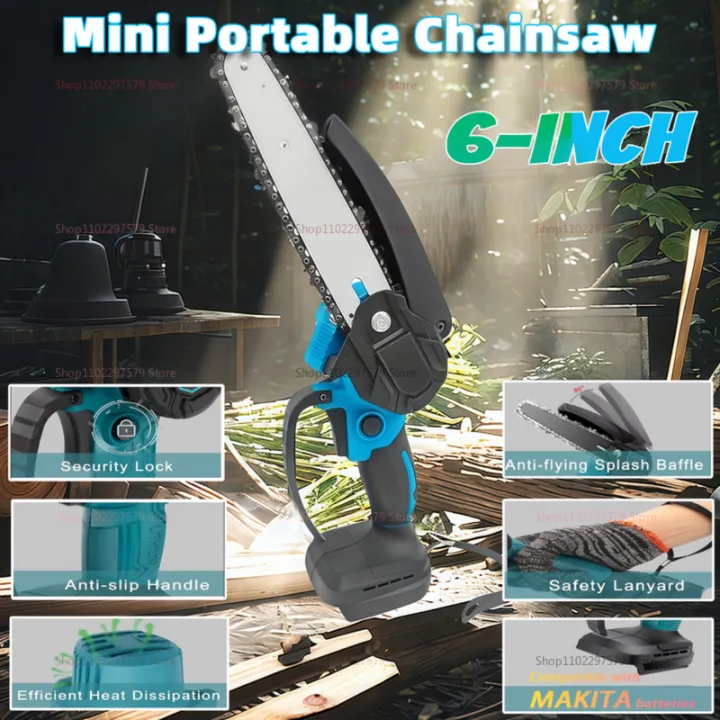 6-inch Cordless Mini Chainsaw Electric Handheld Tree Trimming Saw ...
