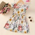 2024 Dress Girl Kids Clothes Summer Short Sleeve Floral Birthday Party Cute Fashion Toddler Princess Dresses 2 3 4 5 6 Years. 