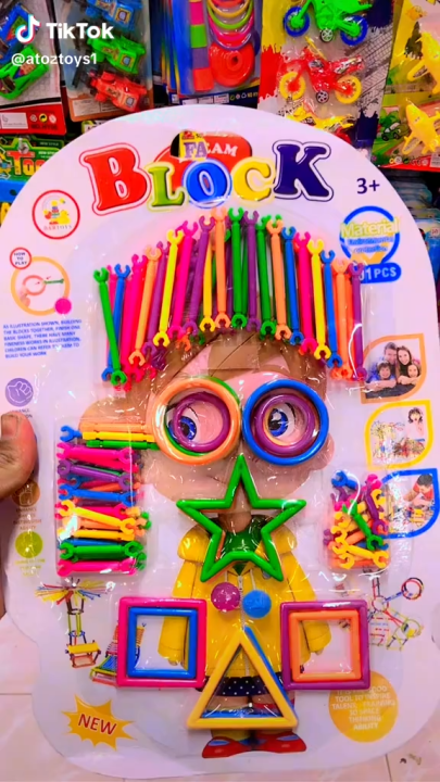 Dream Colorful Activity Sticks Building Blocks for Kids - Creative Construction STEM Toy - 100+ Stick Blocks Set for Educational Play