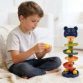 Baby Rotating 3/5/7-story Track Stacked Montessori Rolling Ball Tower Early Parent Child Education Interactive Toy Gift. 