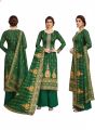 Woolen Kurta Suruwal Set with Shawl for Women - Green Ethnic Winter Wear. 