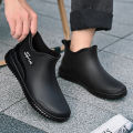Ankle Rain Boots For Men Integrated forming Simple Waterproof Rain Shoes Toughness Anti-slip Fishing On Work Camping Waterproof. 