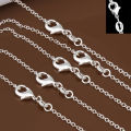 wholesale 5pcs/lot 925 Sterling Silver Chain necklace,Fashion Men/Women DIY Jewelry Rolo Chain 1mm Necklace 16 18 20 22 24".