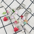 Cute Strawberry Bow Keychain Y2K Coquettish Fairytale Lily of the Valley Handbag Pendant Key Ring Jewelry Accessories Girls . 