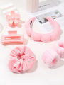 Spa Headband and Wristband Set Skin Care Headband for Wash Face Face Hair Clips for Thick Hair Cute Fluffy Sponge Bubble Makeup. 