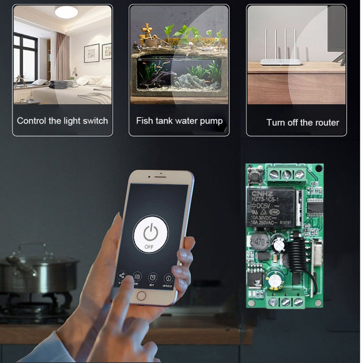 CENFAYA%20Tuya%20WiFi%20RF%20Smart%20Switch%20DC%209-80V%20Mini%20Relay%20Receiver%20Module%20433mhz%20Touch%20Wall%20Panel%20Remote%20Control%20for%20Alexa%20-%20Image%203
